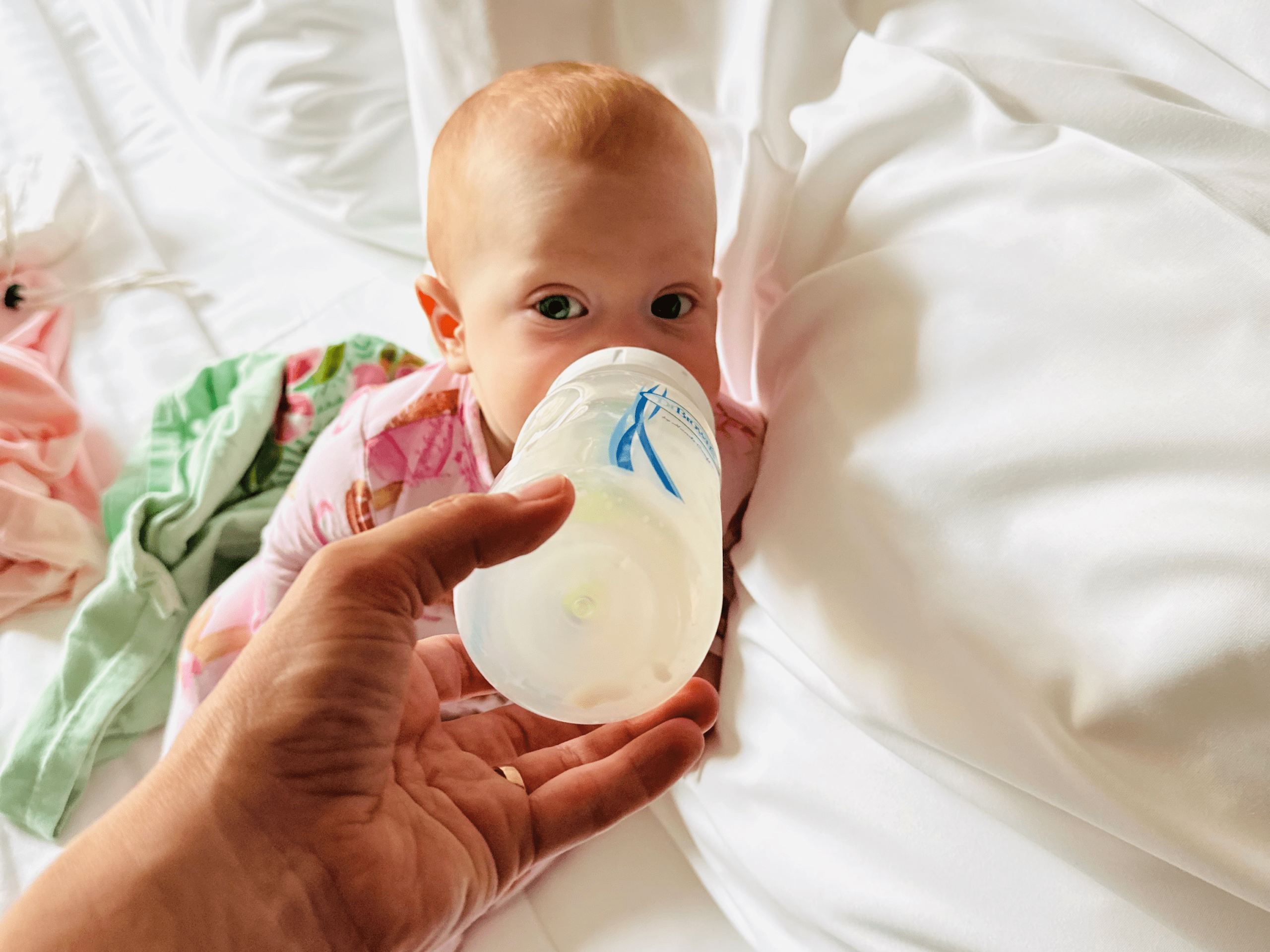 Baby drinking from a bottle