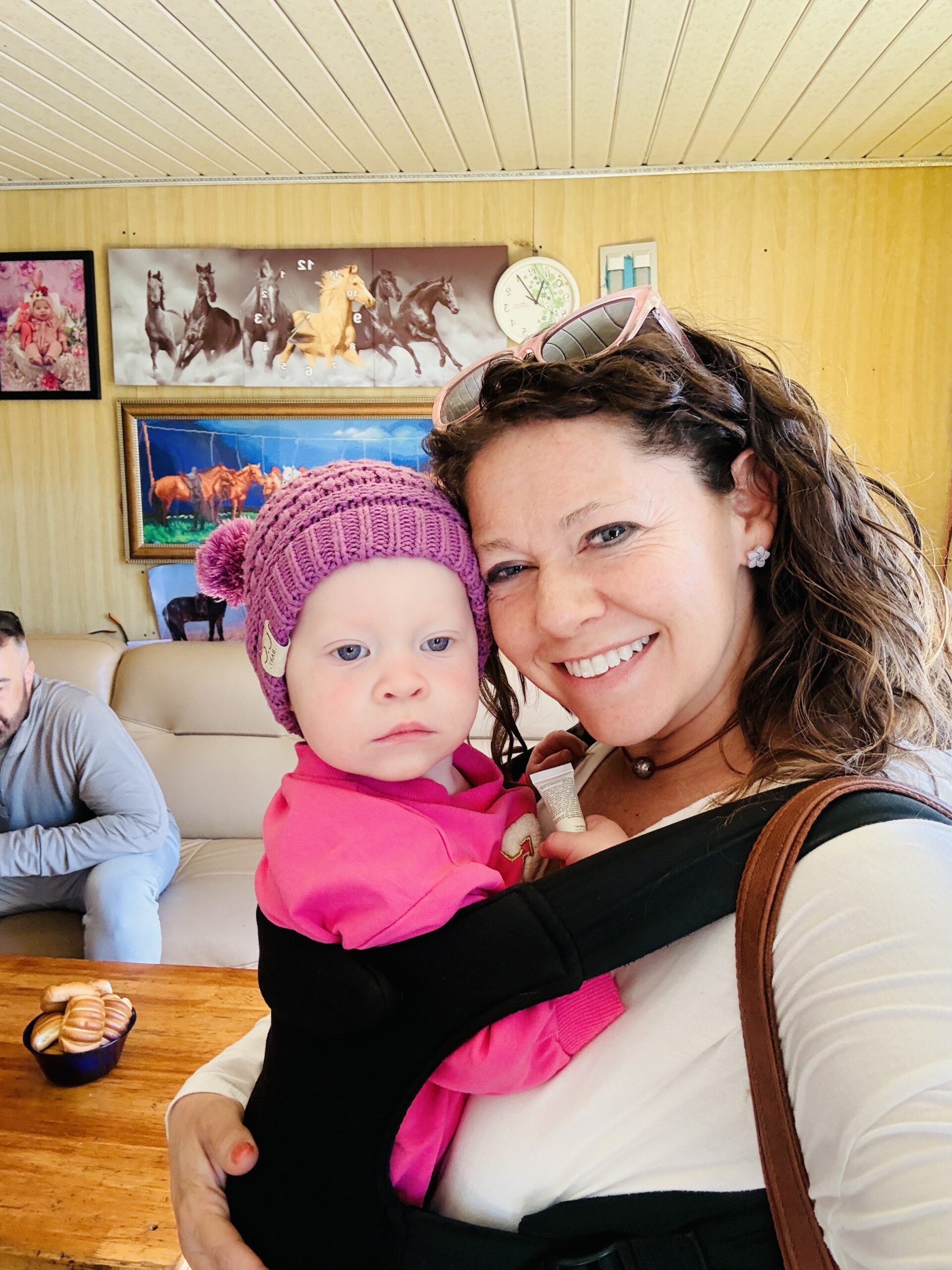 Mother and daughter in a Kazakh Nomadic Family's home