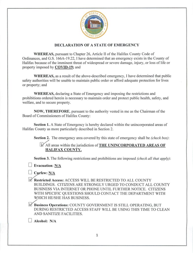 Berkisah tentang serangan teroris di pesawat emergency declaration mengisahkan tentang serangan wabah misterius yang. Halifax County State of Emergency Declaration | North Carolina ...
