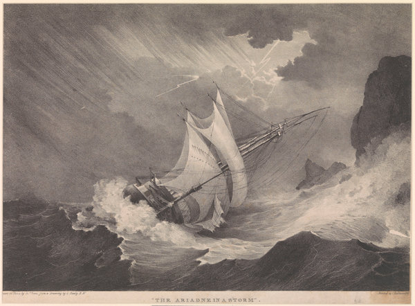 The Ariadne in a Storm (© National Maritime Museum, Image PW8025)
