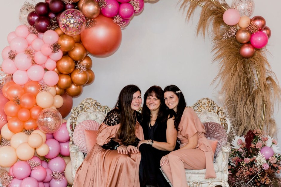 Eleni (my sister), Angie (my mom) & me