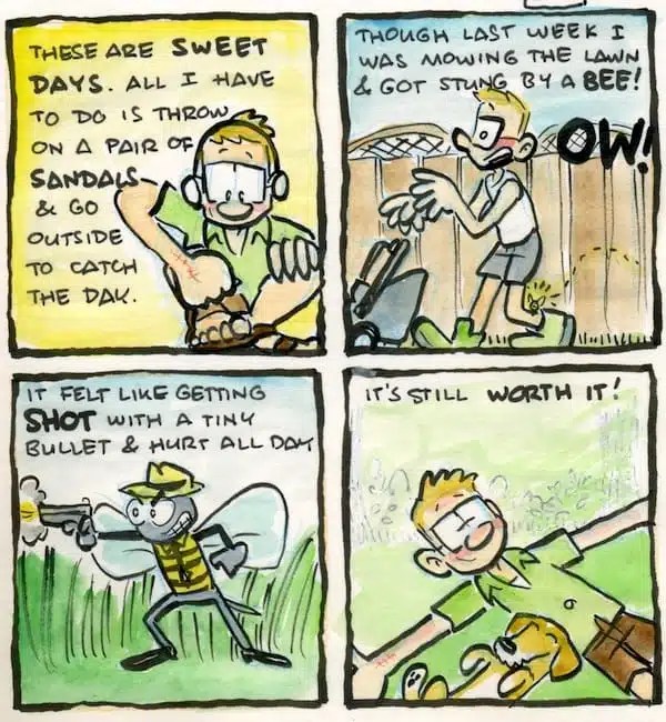 comic: Only having to wear sandals 'cuz it's summer!