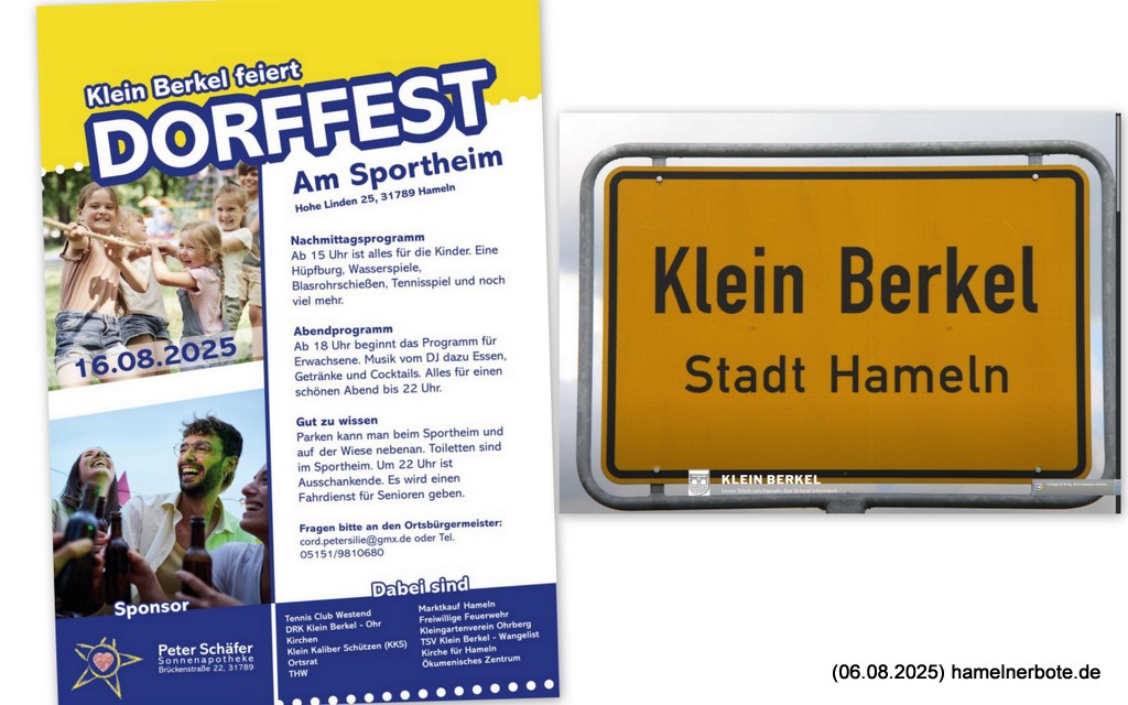 Einladung zum Dorffest in Klein Berkel