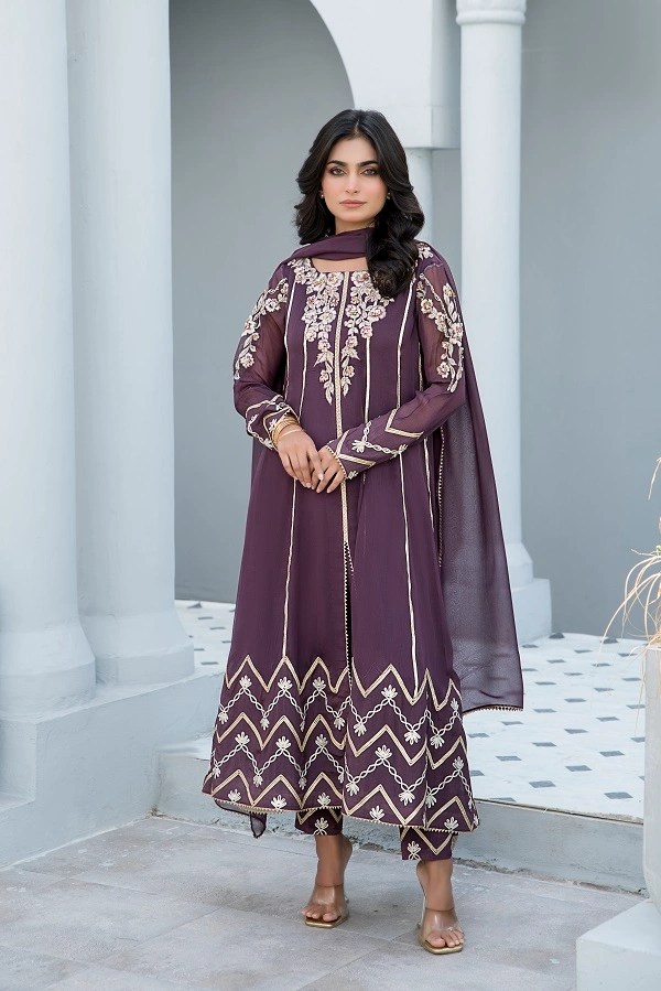3 Pc-Luxury Outfit Plum