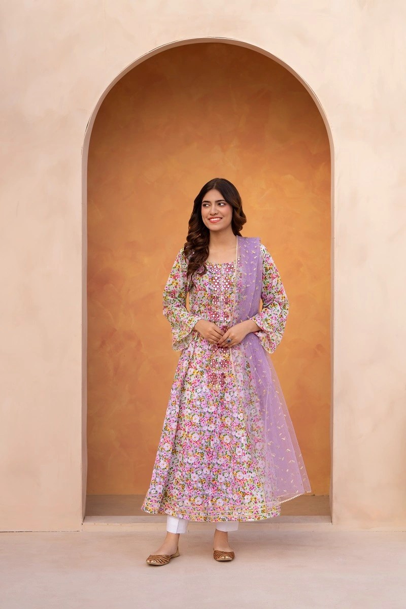 Majestic Mirror-Embellished Frock Set