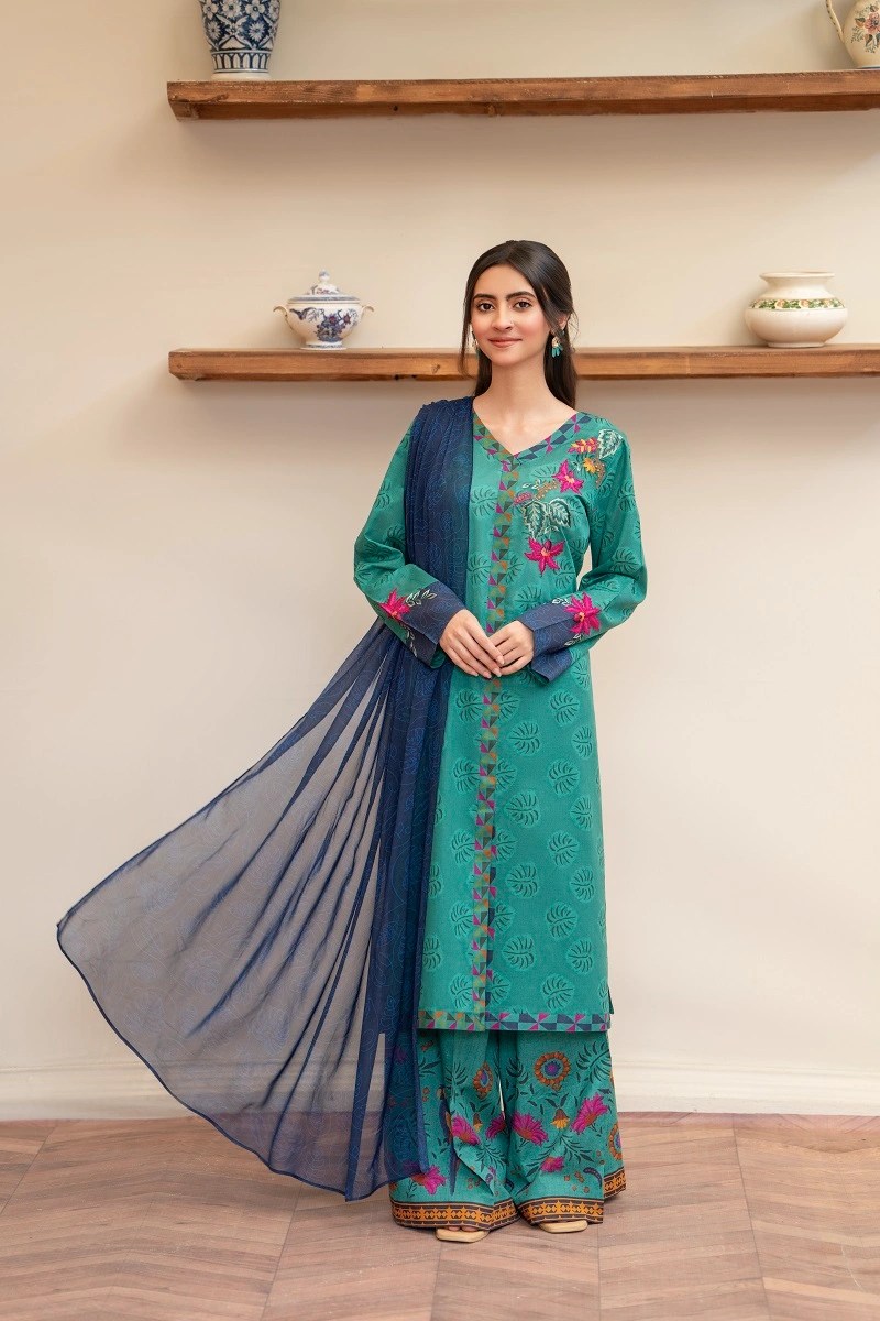 Embroidered Elegance Lawn Suit