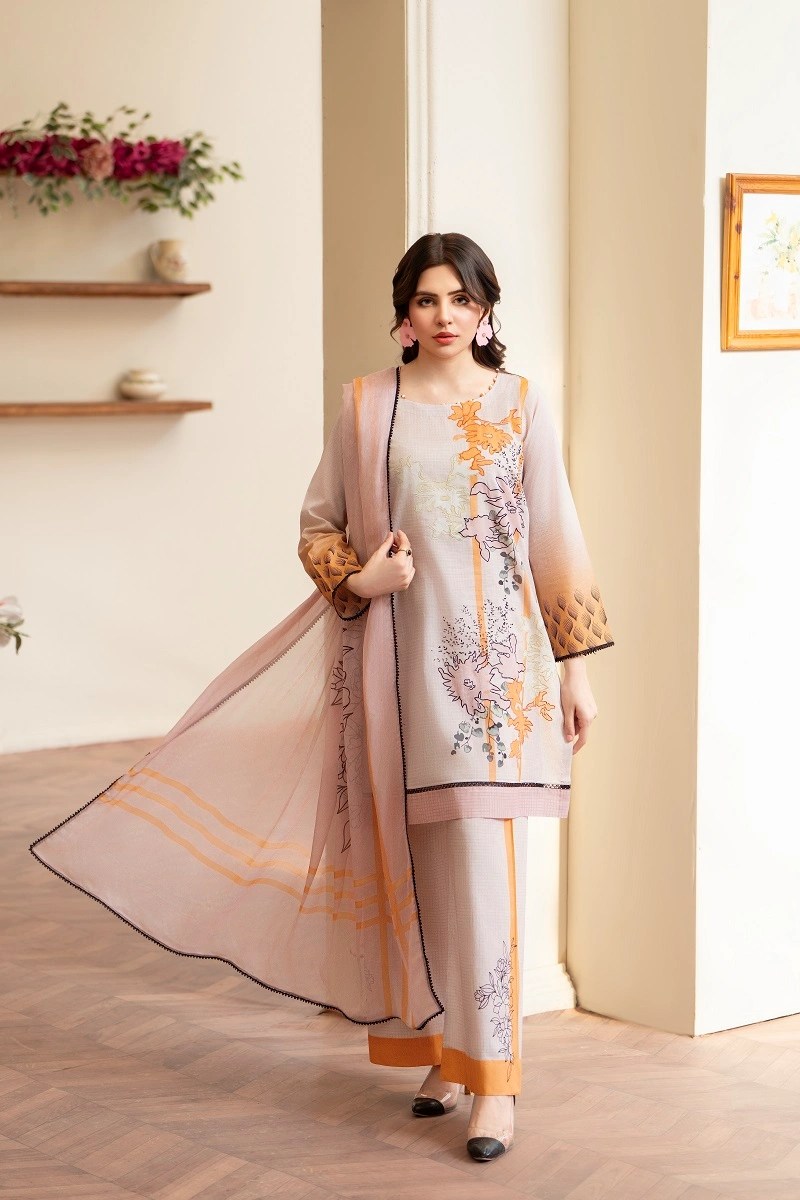 Pearl-Embellished Printed Set