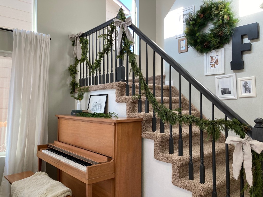 Piano and Christmas Stairs