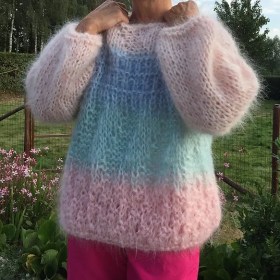 Breipatroon mohair patchwork pull nld 15(NL)