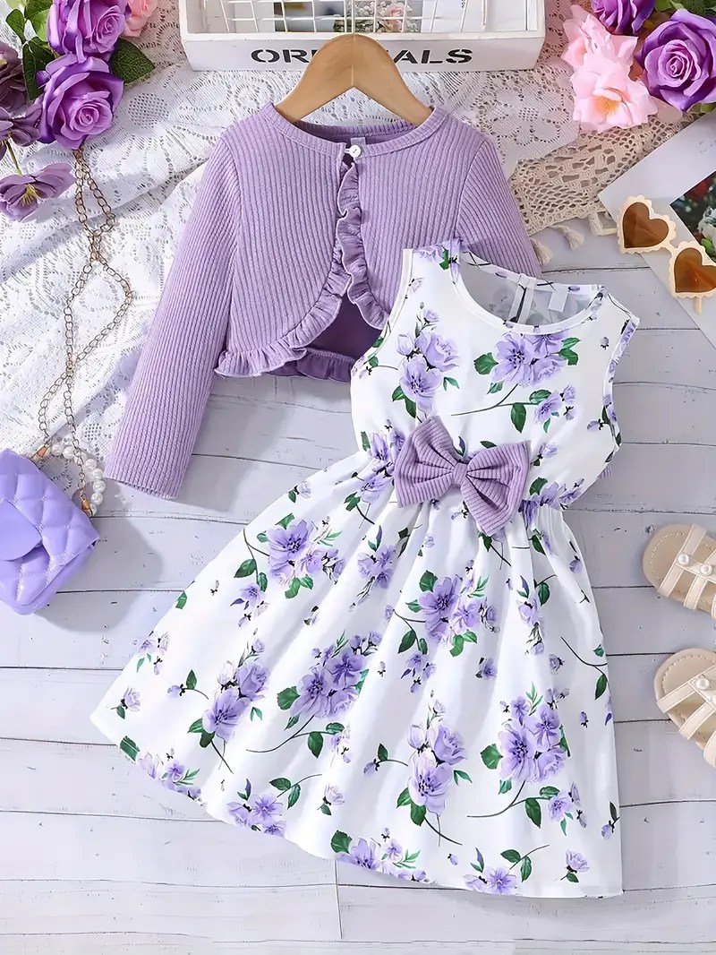 cute sun dress with cardian top