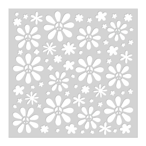 Peace Daisy Stencil