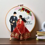 Dancing Couple Custom Embroidery Hoop, Wedding Hoop, Anniversary Hoop + Free Easel Stand