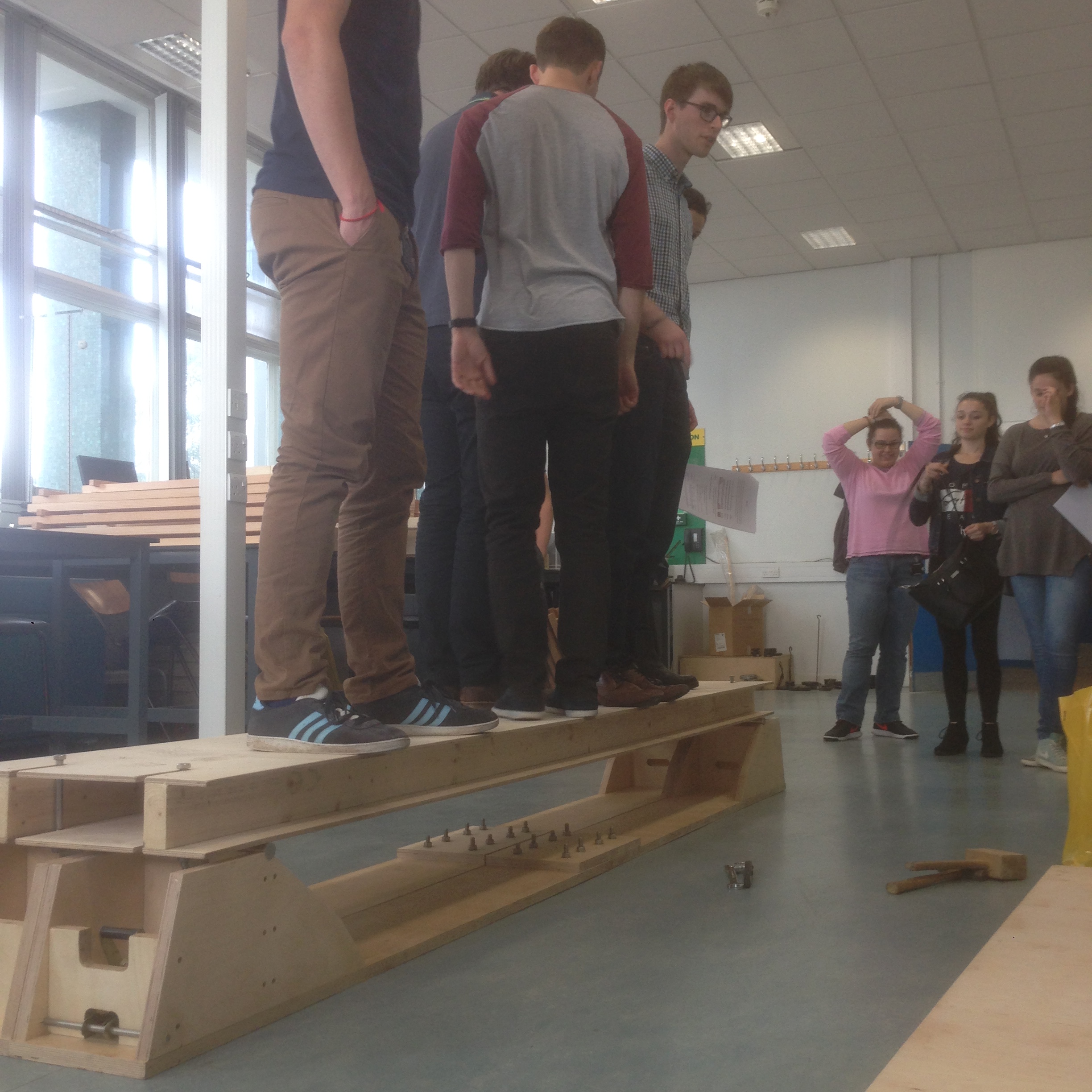 Box beam bridge being tested by Arup engineers...