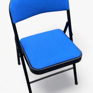 Blue Padded Fabric Folding Chair