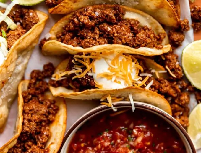 Beef Tacos with cheese