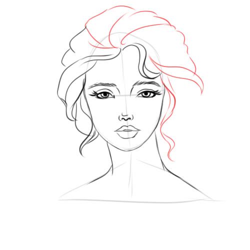 нарисовать девочку с шишкой