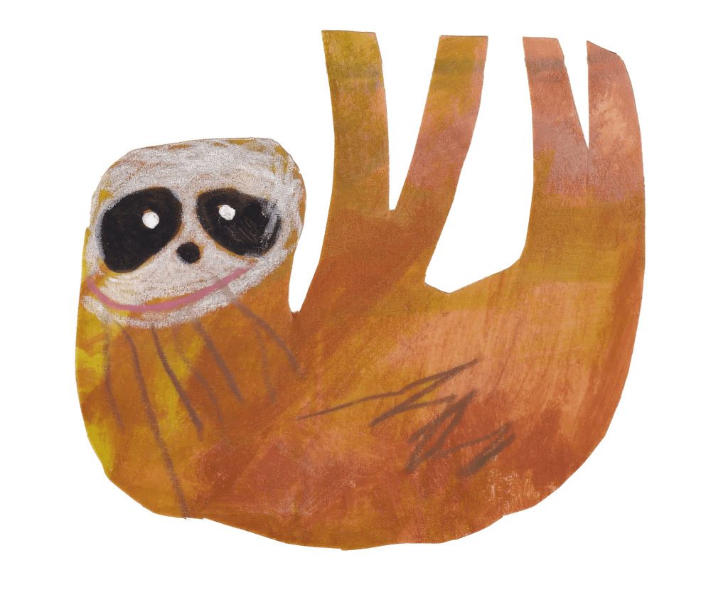 Original children's sloth paper cut out