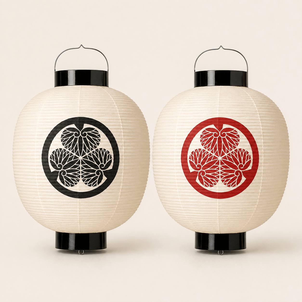 Hand Made Japanese Chochin Lantern: 2-MARU 34 × 42 cm – Choose from 12 Kamon Crests
