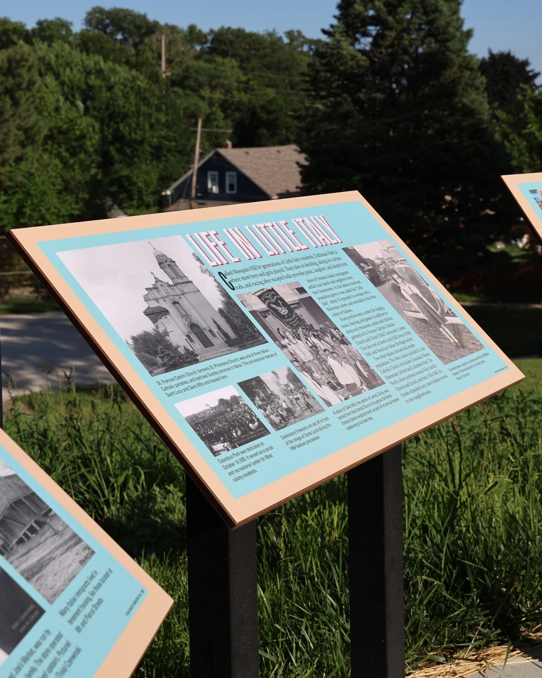 "Life in Little Italy" sign IRL at Dahlman Park in Omaha.