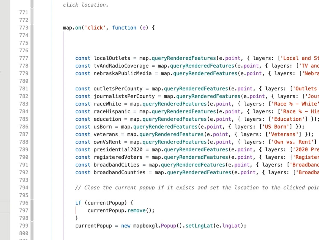 Nebraska News Map - Screenshot - Javascript