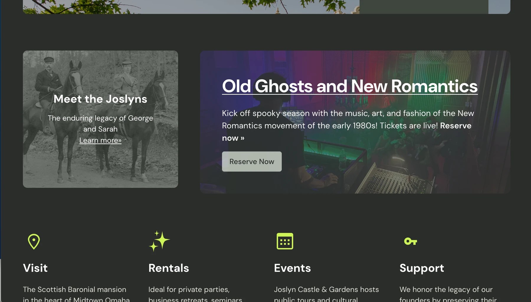 Joslyn Castle home page featured events