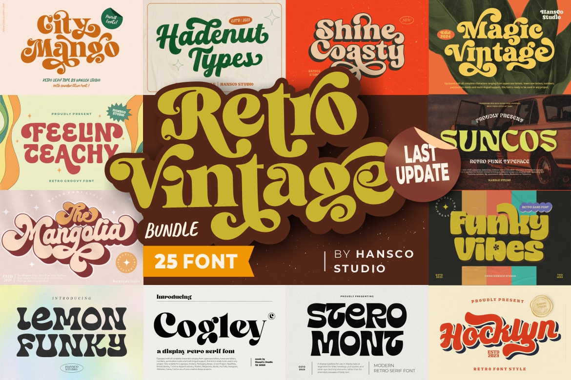 Retro Vintage font bundle 1 1