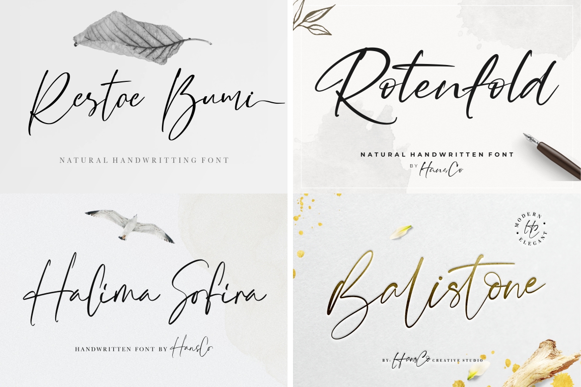 Script Handwriting Font Bundle Preview 3