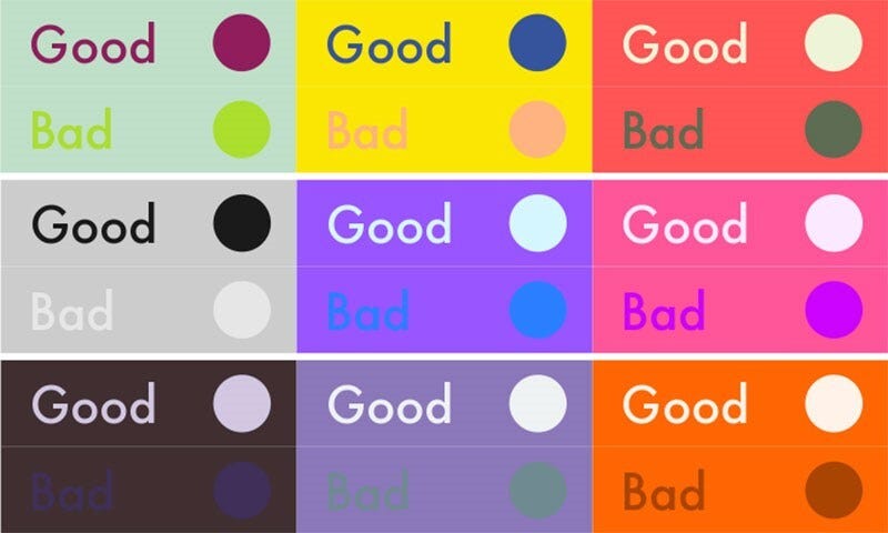 Good and Bad Color Contrast
