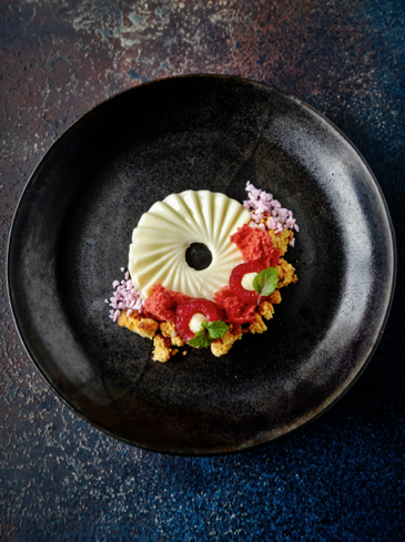 Kerstdessert met witte chocolade