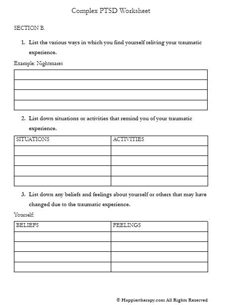 Complex ptsd worksheet