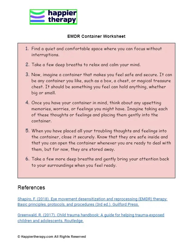 Emdr container worksheet