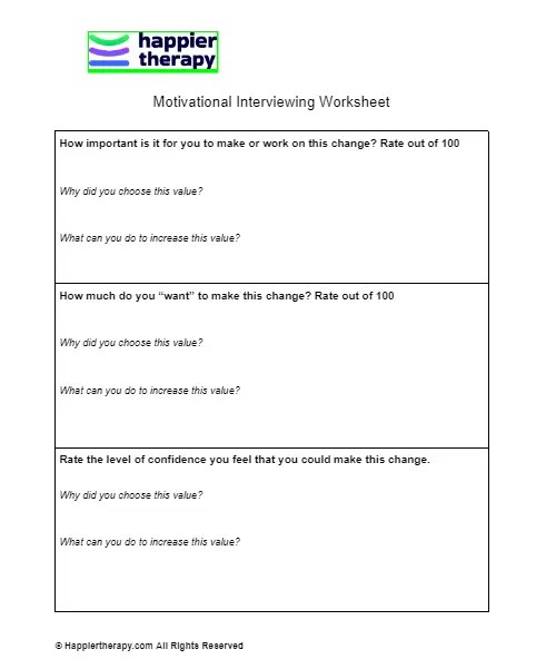 Motivational interviewing worksheet