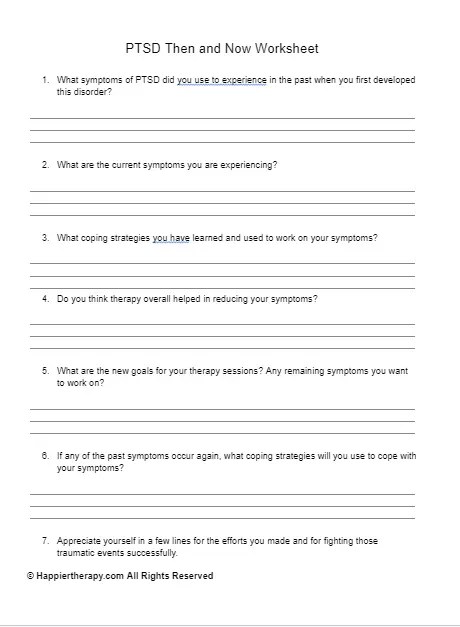 Ptsd then and now worksheet