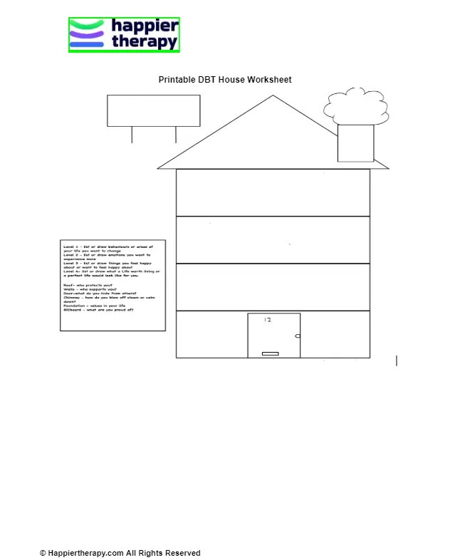 Printable dbt house worksheet