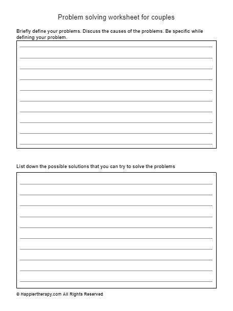 Problem solving worksheets for adults