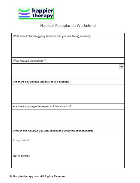 Radical acceptance worksheet