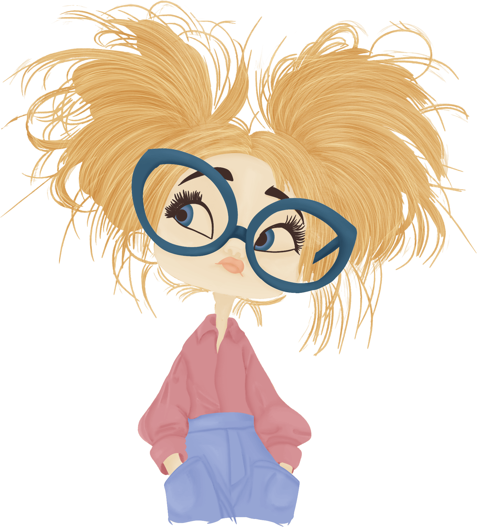 Illustration of girl looking thoughtgul
