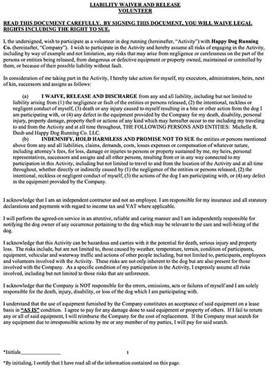 Runner's - Liability Waiver
