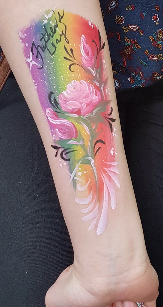 Rainbow Flower Body Art Example - Happy Faces Party 1024_x_544_jpg