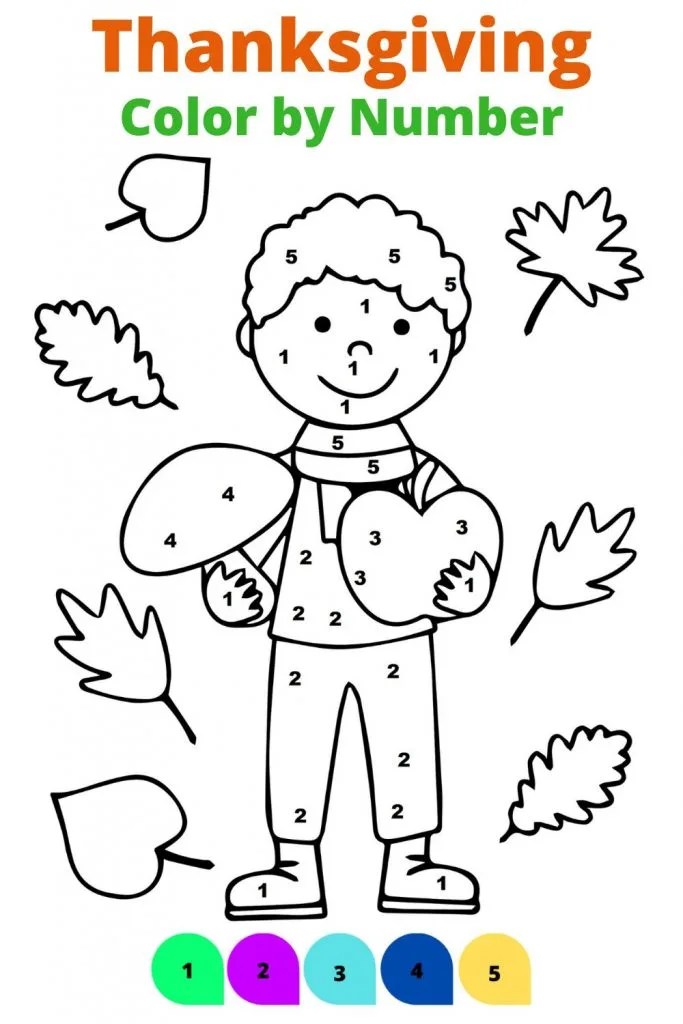 30 free color by number thanksgiving printables kids love happy mom hacks