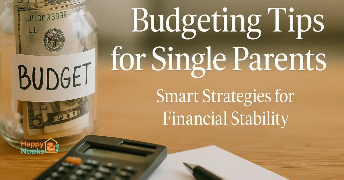 Budgeting tips for single parents – transparent savings jar with coins, budgeting strategy for financial stability.