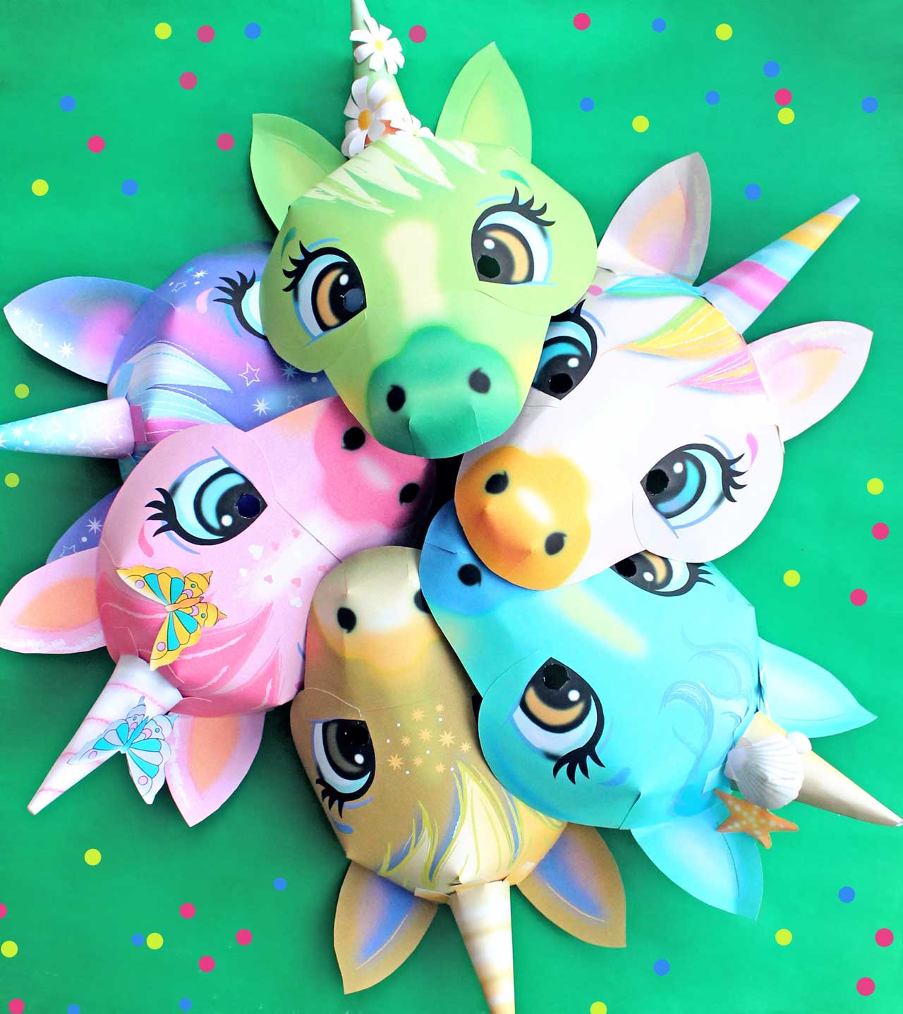 printable unicorn masks to make at home be a cute unicorn in no time