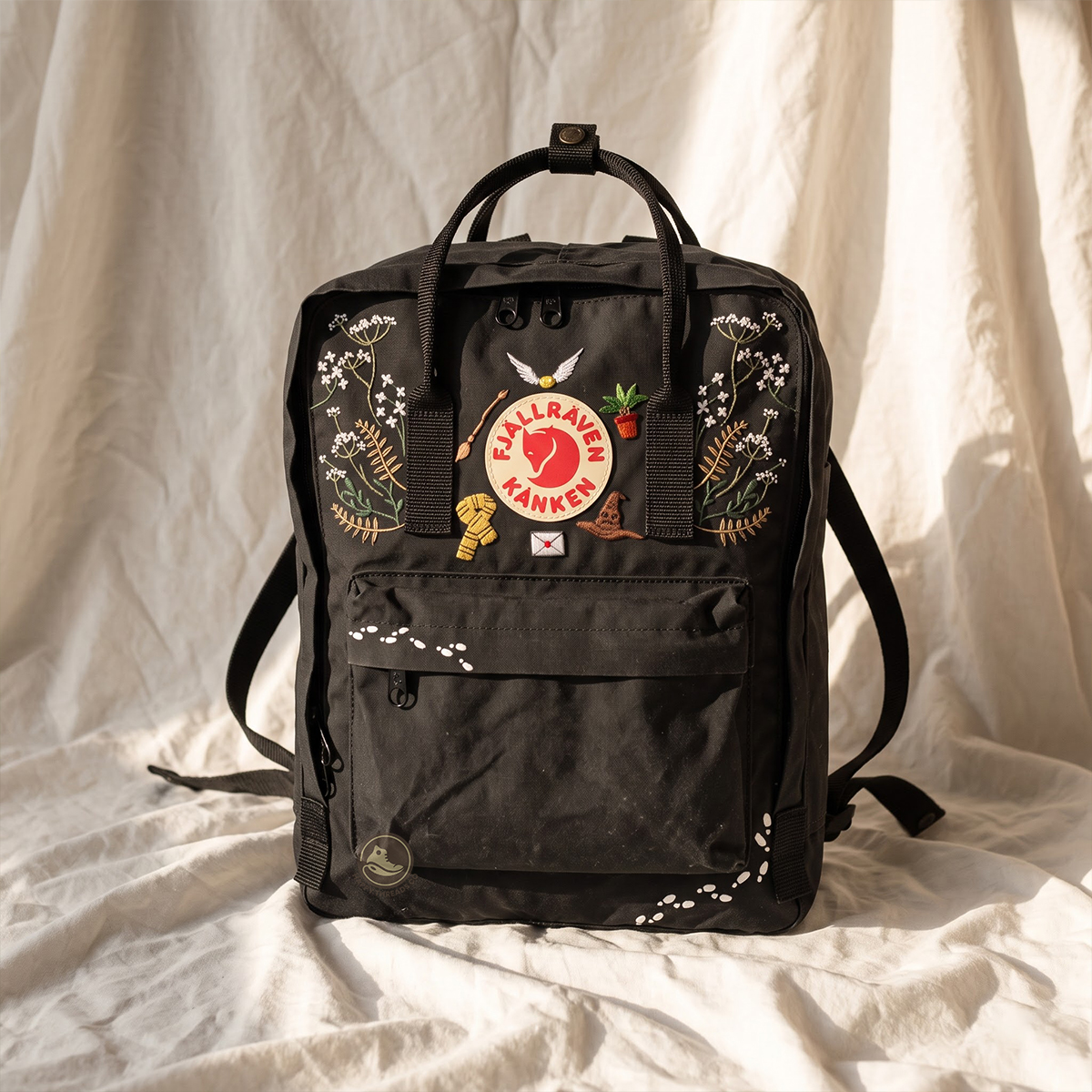 Hufflepuff Kanken Backpack, Enchanted Botanical Embroidered Rucksack - Image 2