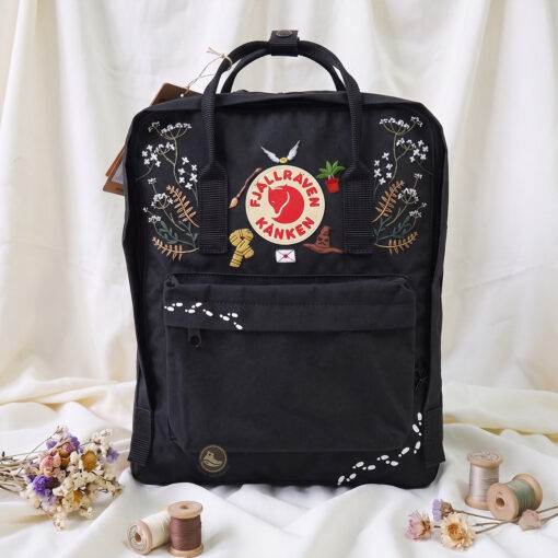 Hufflepuff Kanken Backpack, Enchanted Botanical Embroidered Rucksack