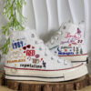 Taylor Swift Album Converse, Hand Embroidered Swiftie Music High Tops