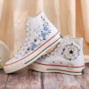 Blue Wedding Bouquet Converse, Personalized Embroidered Bridal High Tops