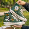 Sunflower Goose Wedding Converse, Hand Embroidered Bridal High Tops