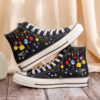Stars & Planets Converse, Hand Embroidered Galaxy Lovers High Tops