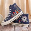 Woodland Fox Converse, Hand Embroidered Mushroom Forest High Tops