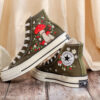 Mushroom Garden Converse, Hand Embroidered Cottagecore High Tops